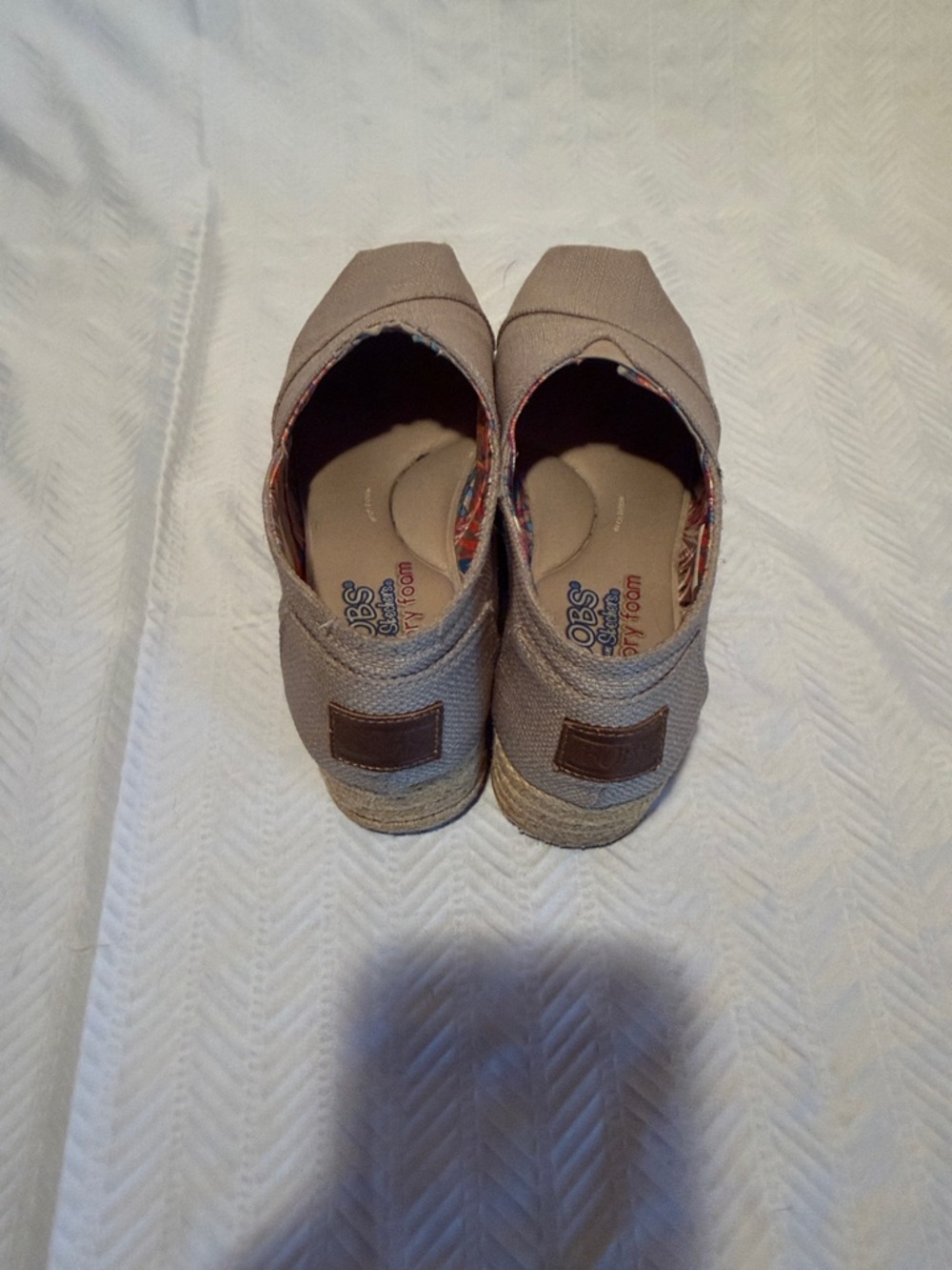 Bobs from Skechers Taupe Canvas Slip-On Espadrilles - Casual Everyday Shoes. - Picture 9 of 9
